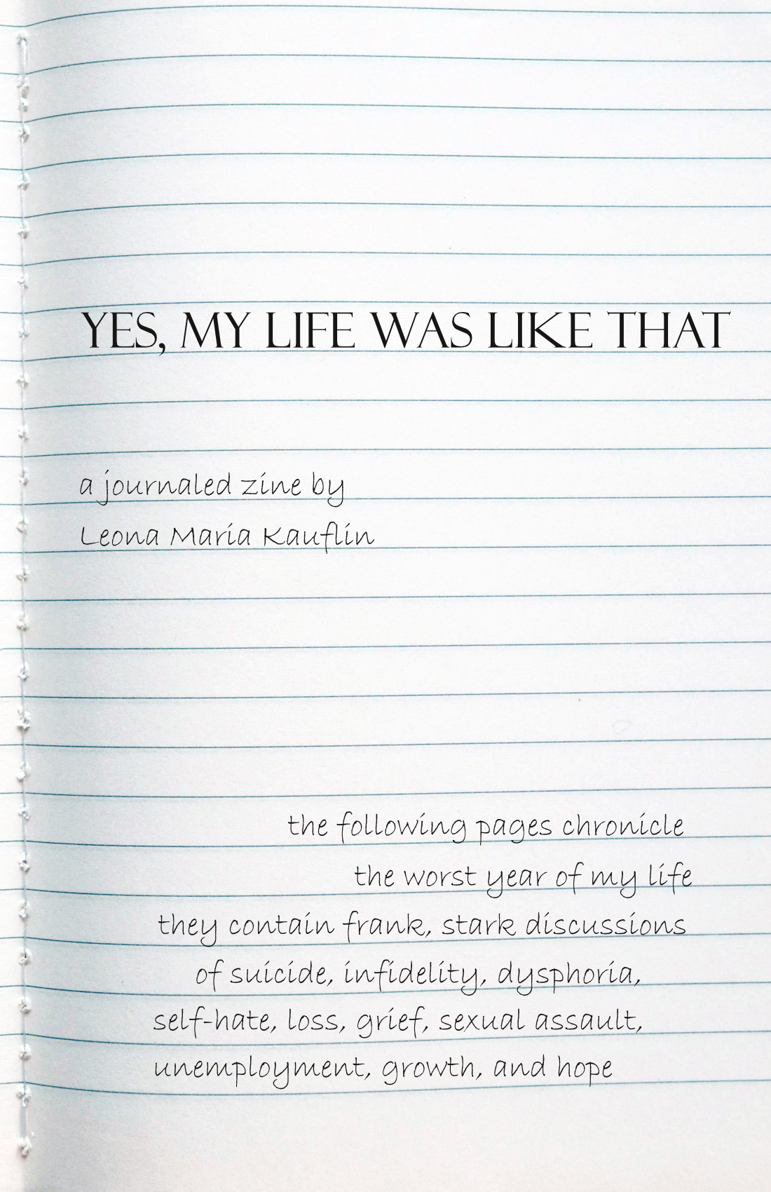 The cover of Yes My Life Was Like That